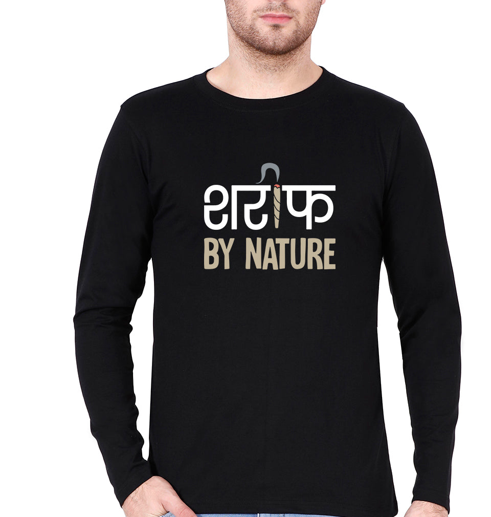 Shareef By Nature Full Sleeves T-Shirt for Men-S(38 Inches)-Black-Ektarfa.online