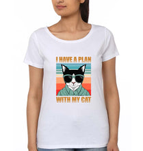 Load image into Gallery viewer, Cat T-Shirt for Women-XS(32 Inches)-White-Ektarfa.online
