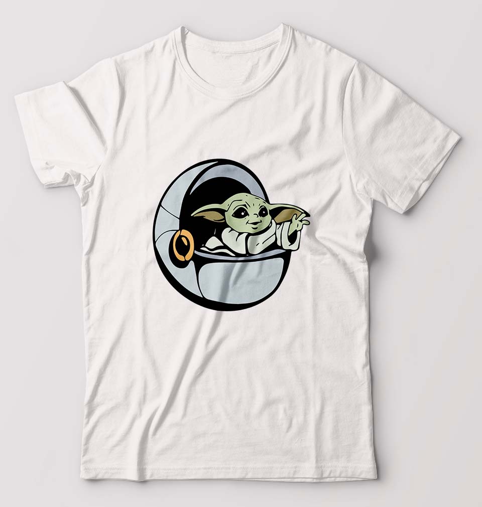 Yoda Star Wars T-Shirt for Men-S(38 Inches)-White-Ektarfa.online
