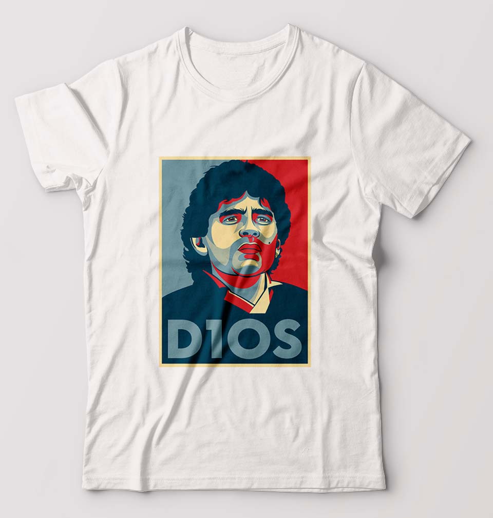 Diego Maradona T-Shirt for Men-S(38 Inches)-White-Ektarfa.online