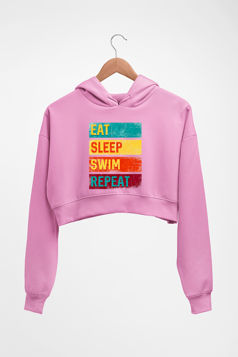 Swimming Crop HOODIE FOR WOMEN-Light Baby Pink-Ektarfa.online