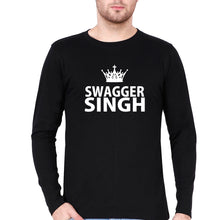 Load image into Gallery viewer, Swagger Singh Full Sleeves T-Shirt for Men-S(38 Inches)-Black-Ektarfa.online
