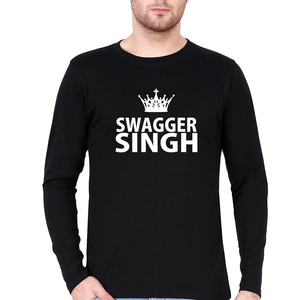 Swagger Singh Full Sleeves T-Shirt for Men-S(38 Inches)-Black-Ektarfa.online