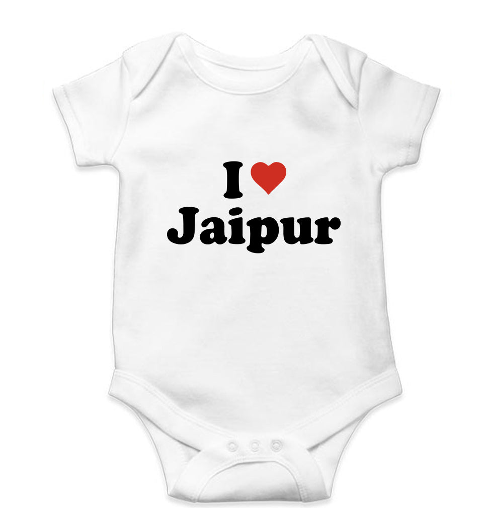 I Love Jaipur Kids Romper For Baby Boy/Girl-0-5 Months(18 Inches)-White-Ektarfa.online