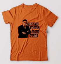 Load image into Gallery viewer, Michael Scott That&#39;s What She Said T-Shirt for Men-Orange-Ektarfa.online
