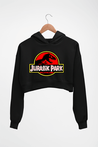 Jurassic Park Crop HOODIE FOR WOMEN-Black-Ektarfa.online