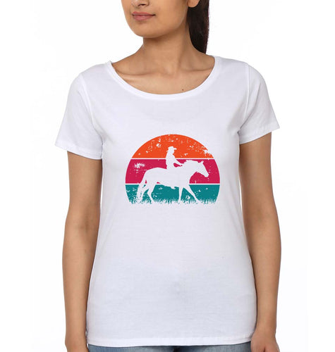 Horse Riding T-Shirt for Women-White-Ektarfa.online