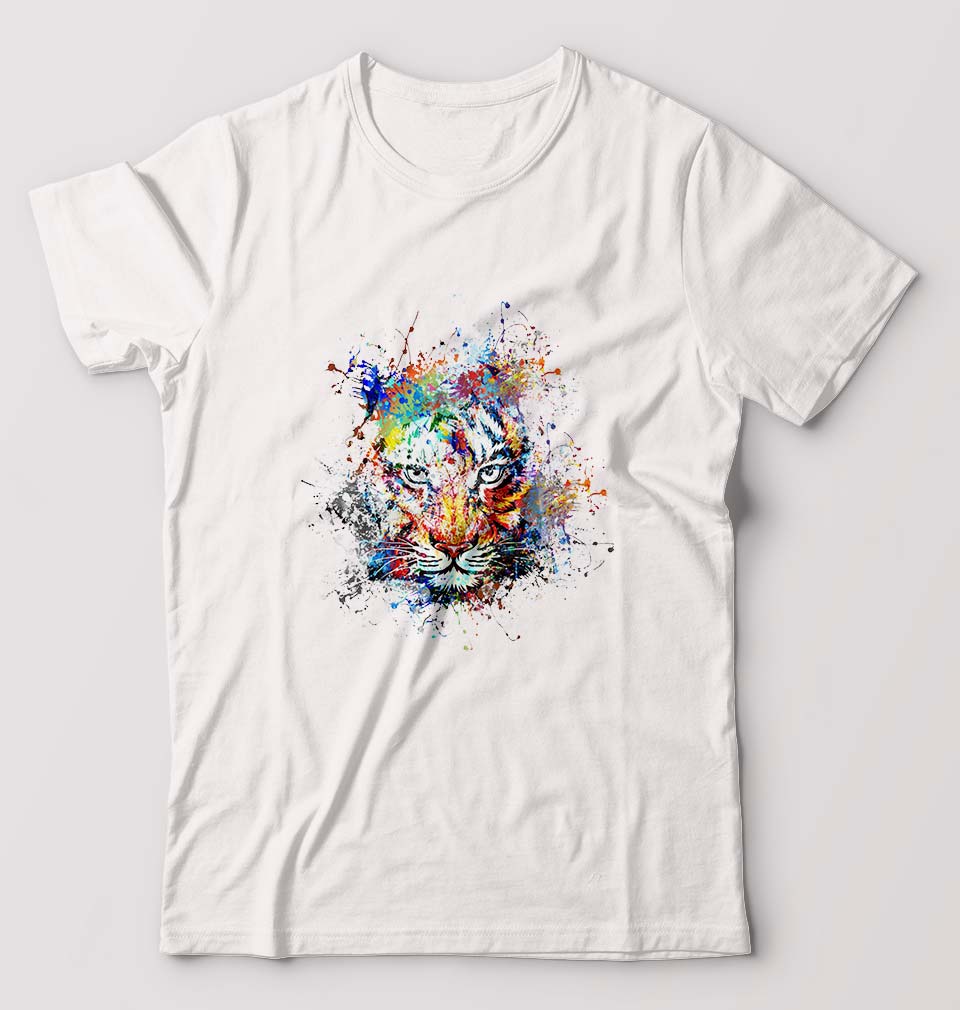 Tiger T-Shirt for Men-White-Ektarfa.online