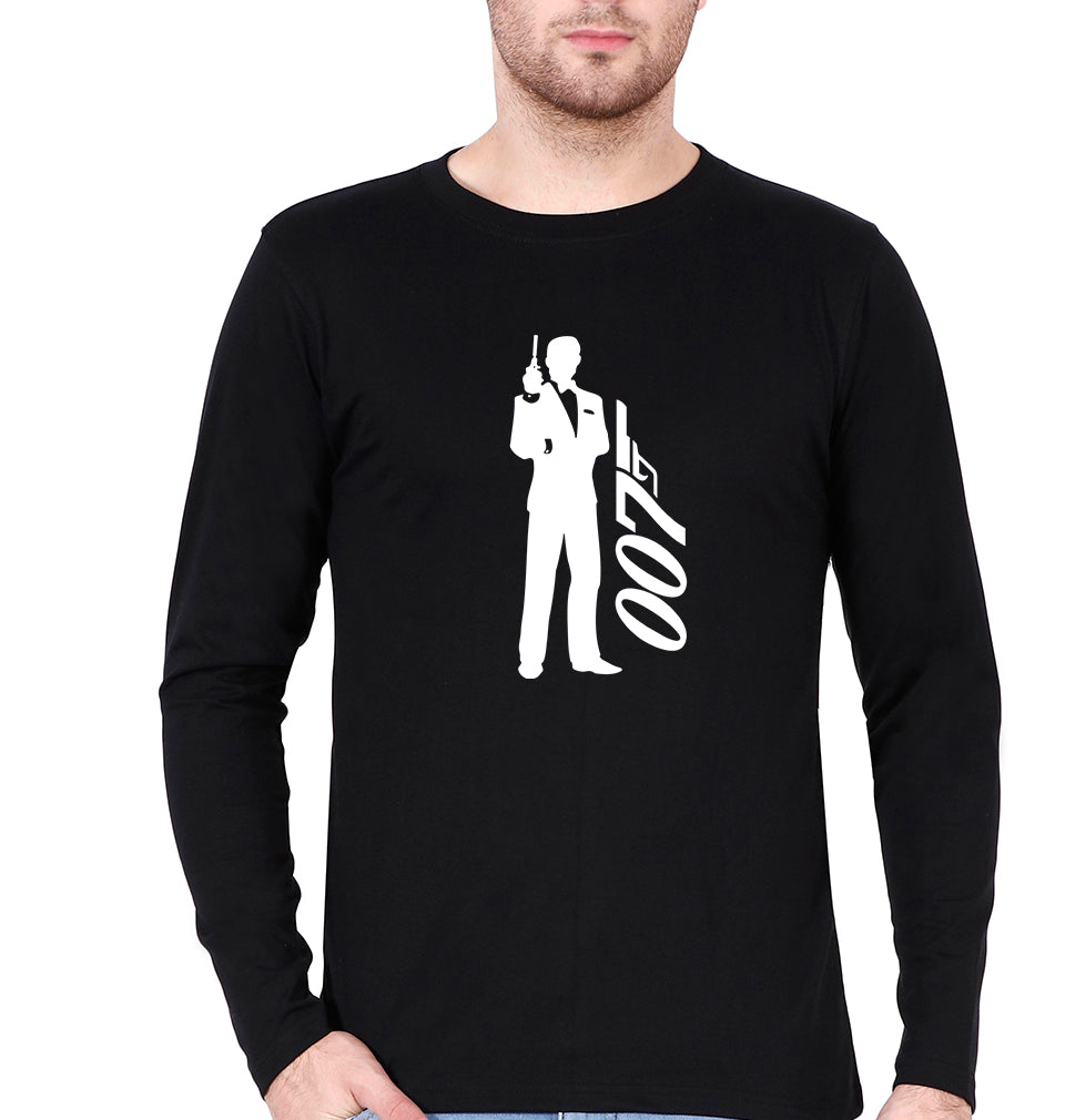 James Bond (007) Full Sleeves T-Shirt for Men-Black-Ektarfa.online