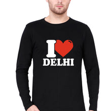 Load image into Gallery viewer, I Love Delhi T Full Sleeves T-Shirt for Men-Black-Ektarfa.online
