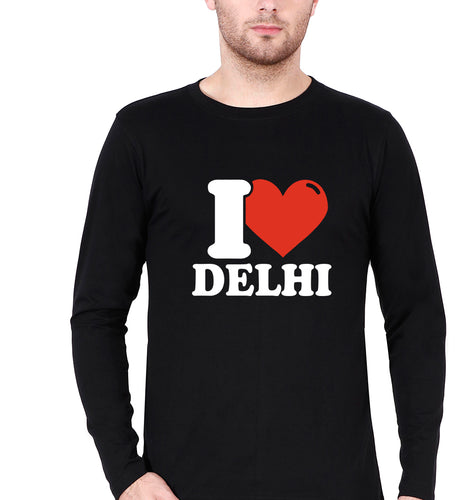 I Love Delhi T Full Sleeves T-Shirt for Men-Black-Ektarfa.online