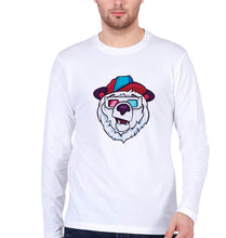 Load image into Gallery viewer, Bear Full Sleeves T-Shirt for Men-White-Ektarfa.online
