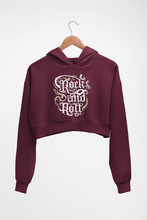 Load image into Gallery viewer, Rock and Roll Crop HOODIE FOR WOMEN-Maroon-Ektarfa.online
