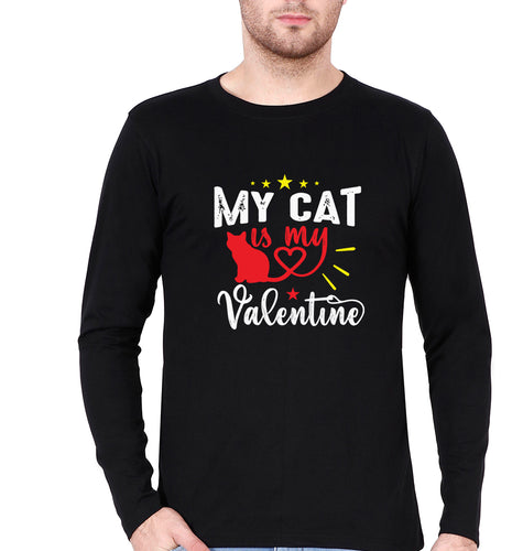 Cat Full Sleeves T-Shirt for Men-Black-Ektarfa.online
