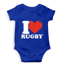 Load image into Gallery viewer, I Love Rugby Kids Romper For Baby Boy/Girl-0-5 Months(18 Inches)-Royal Blue-Ektarfa.online
