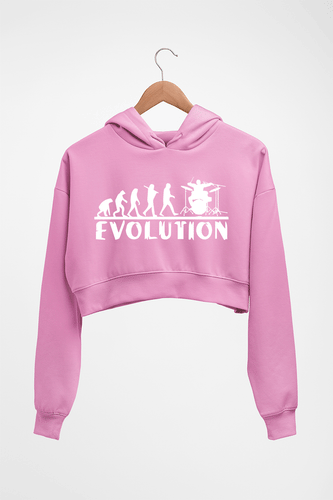 Drummer Evolution Crop HOODIE FOR WOMEN-Light Baby Pink-Ektarfa.online