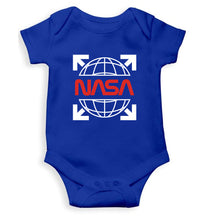 Load image into Gallery viewer, Nasa White Off Kids Romper For Baby Boy/Girl-0-5 Months(18 Inches)-Royal Blue-Ektarfa.online
