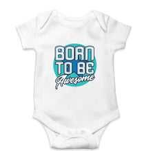 Load image into Gallery viewer, Born To be Awesome Kids Romper For Baby Boy/Girl-0-5 Months(18 Inches)-White-Ektarfa.online
