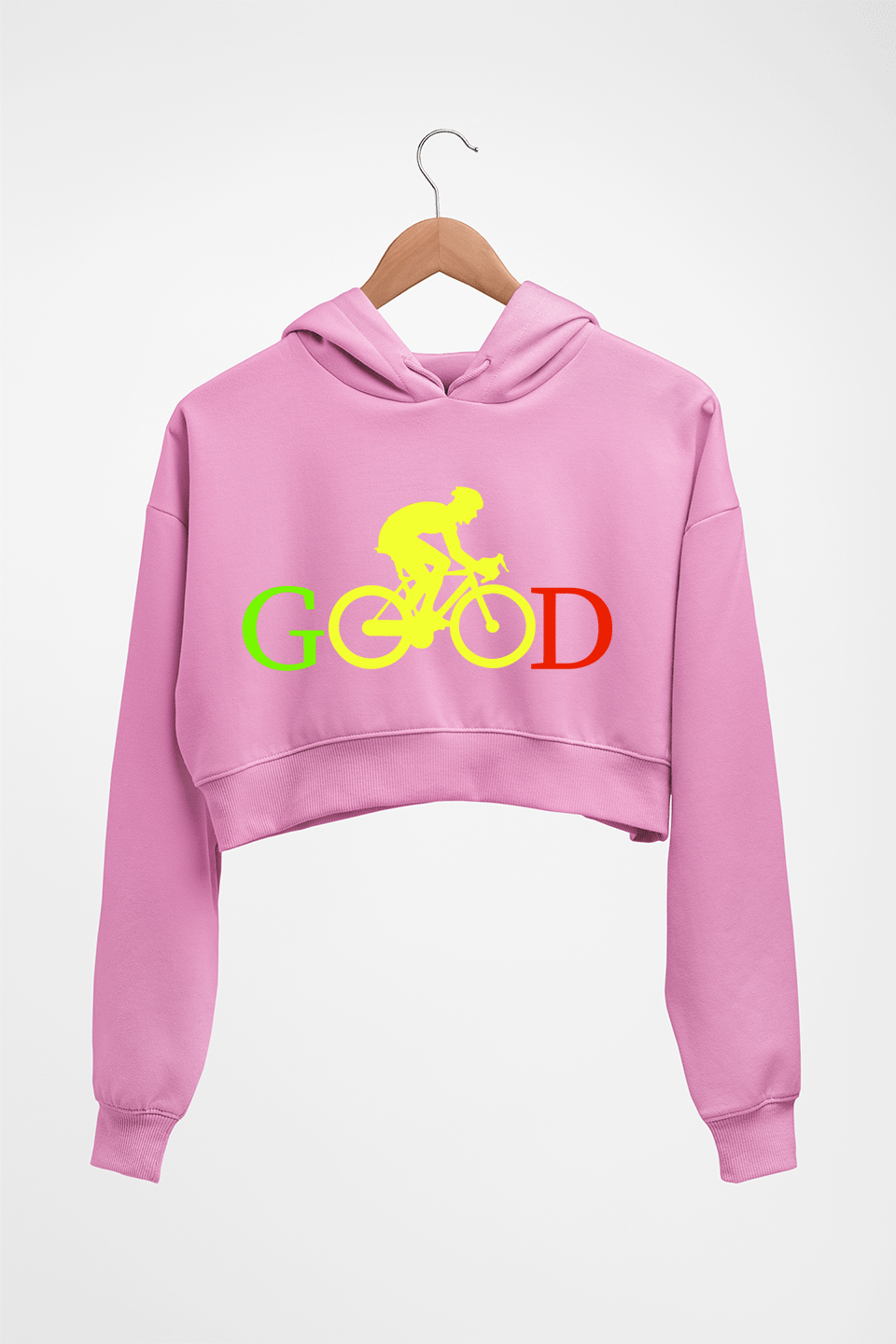Cycling Good Crop HOODIE FOR WOMEN-Light Baby Pink-Ektarfa.online