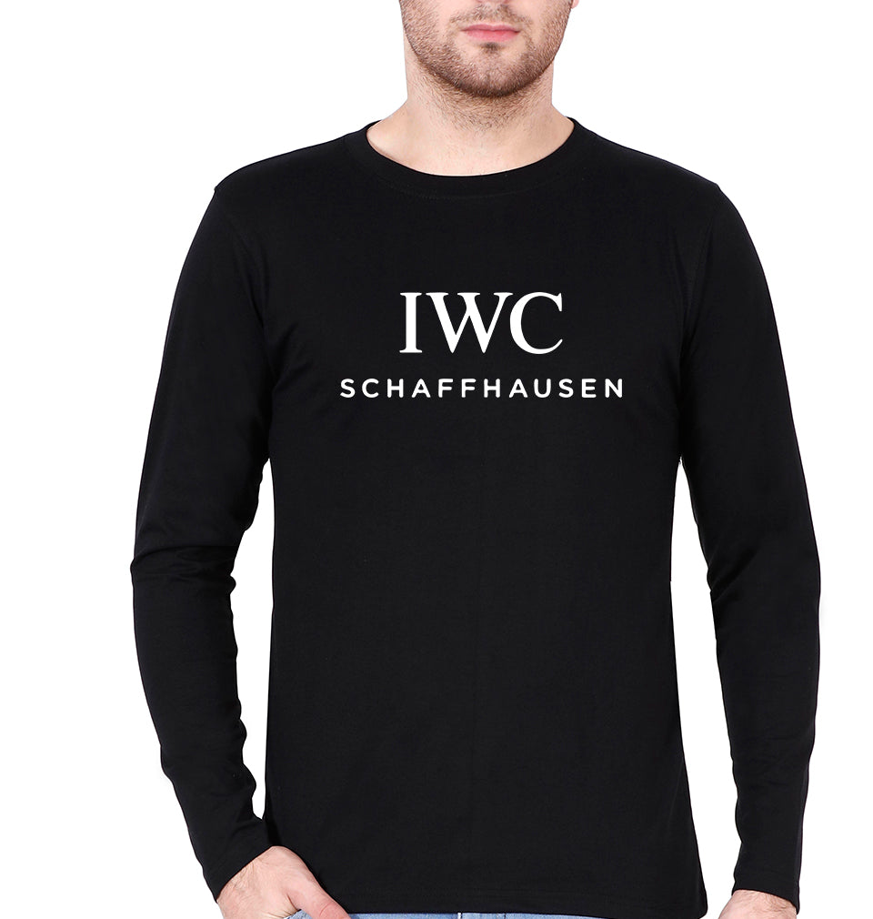 IWC Full Sleeves T-Shirt for Men-S(38 Inches)-Black-Ektarfa.online