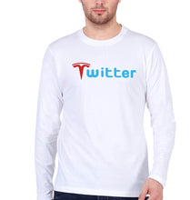 Load image into Gallery viewer, Elon Musk Twitter x Tesla Full Sleeves T-Shirt for Men-White-Ektarfa.online
