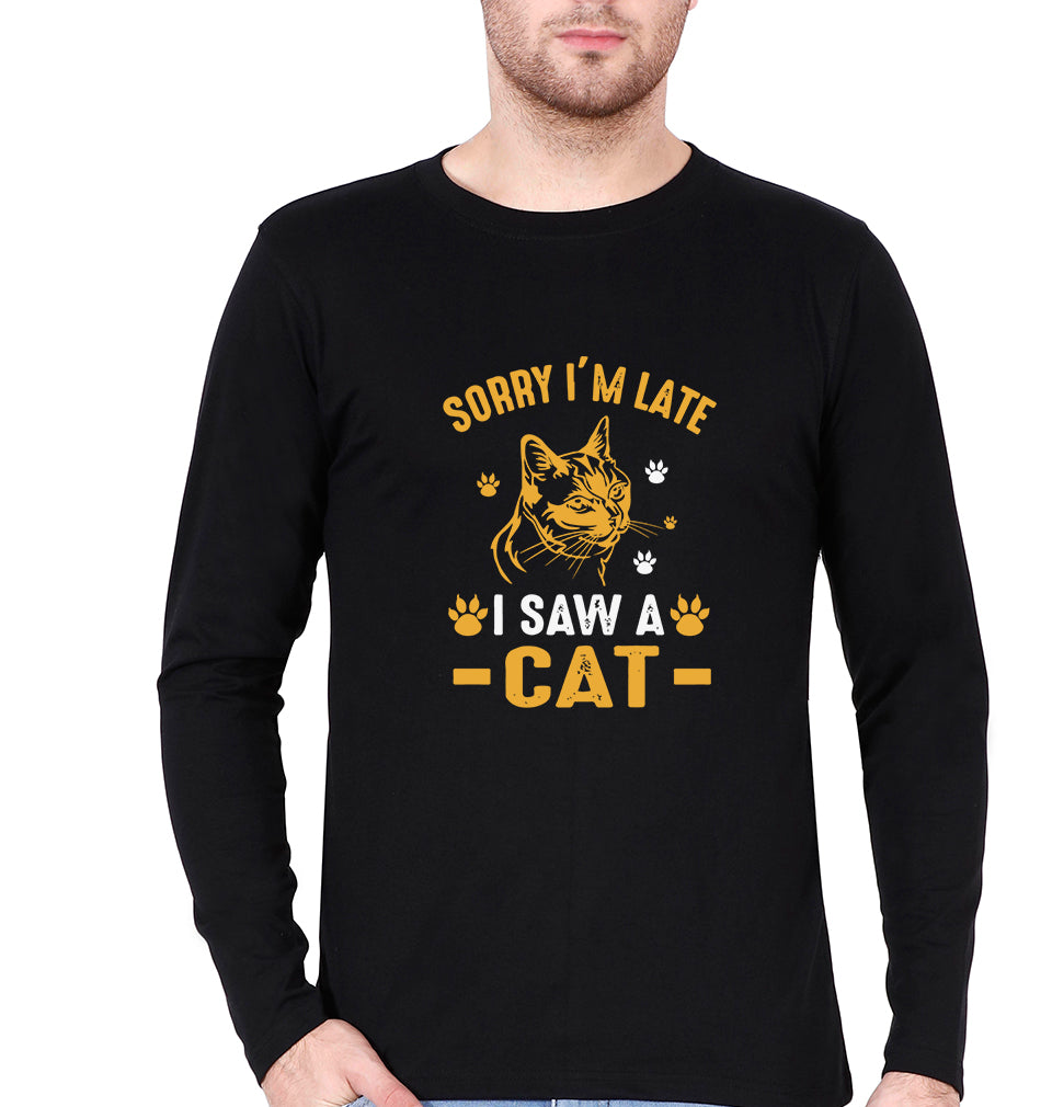 Cat Lover Full Sleeves T-Shirt for Men-Black-Ektarfa.online
