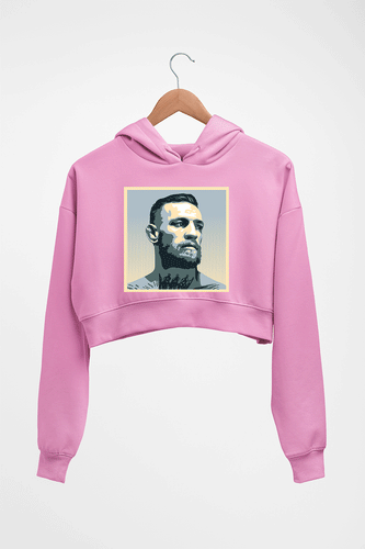 Conor McGregor UFC MMA Crop HOODIE FOR WOMEN-Light Baby Pink-Ektarfa.online