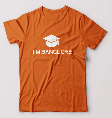 IIM B Bangalore T-Shirt for Men-S(38 Inches)-Orange-Ektarfa.online