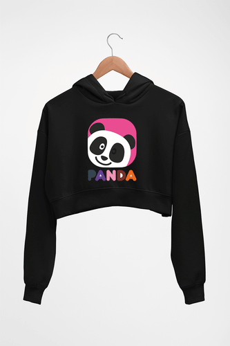 Panda Crop HOODIE FOR WOMEN-Black-Ektarfa.online
