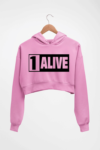 PUBG 1 Alive Crop HOODIE FOR WOMEN-Light Baby Pink-Ektarfa.online