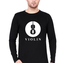 Load image into Gallery viewer, Violin Full Sleeves T-Shirt for Men-Black-Ektarfa.online
