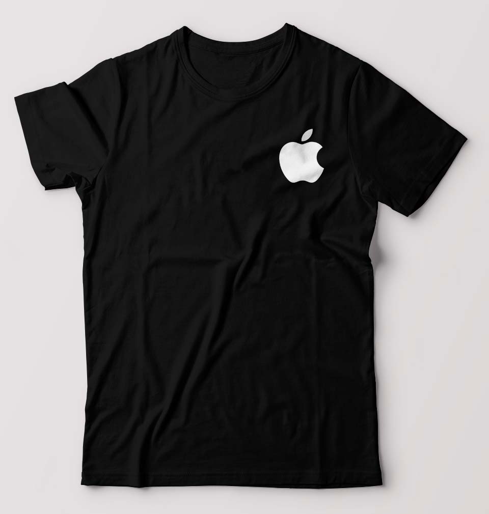 Apple T-Shirt for Men-S(38 Inches)-Black-Ektarfa.online