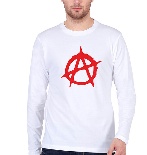 Anarchy Full Sleeves T-Shirt for Men-White-Ektarfa.online