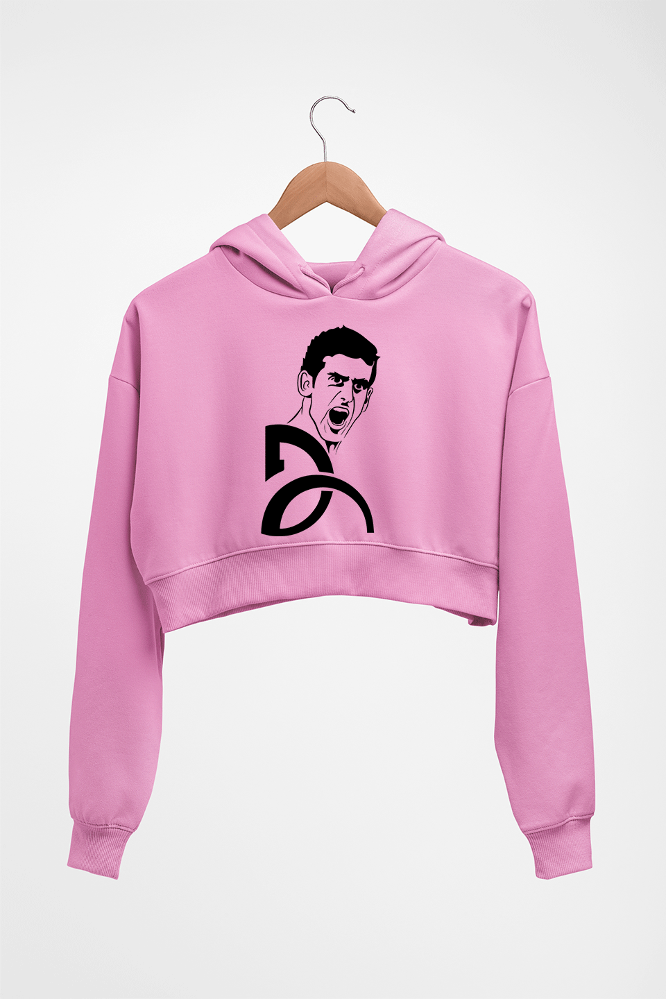 Novak Djokovic Crop HOODIE FOR WOMEN-Light Baby Pink-Ektarfa.online