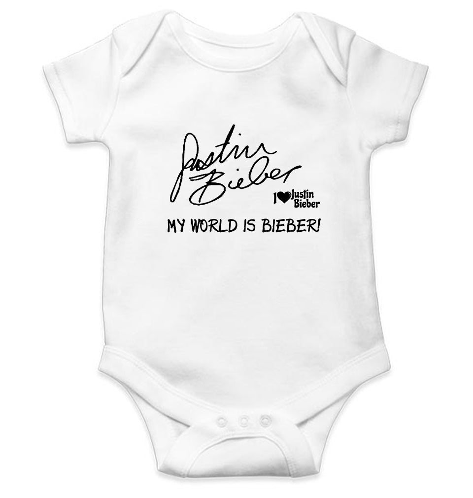 Justin Bieber Kids Romper For Baby Boy/Girl-0-5 Months(18 Inches)-White-Ektarfa.online