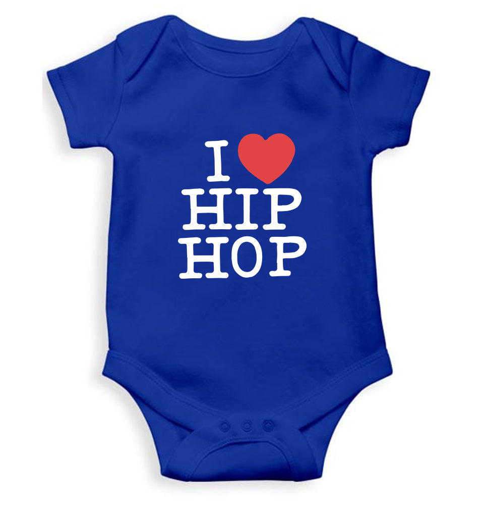 I Love Hip Hop Kids Romper For Baby Boy/Girl-0-5 Months(18 Inches)-Royal Blue-Ektarfa.online