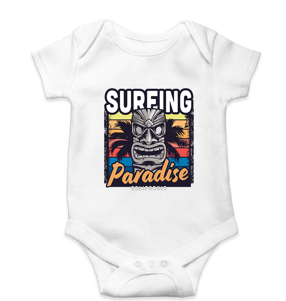 Surfing California Kids Romper For Baby Boy/Girl-0-5 Months(18 Inches)-White-Ektarfa.online