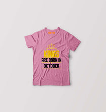 Load image into Gallery viewer, Kings Are Born In October Kids T-Shirt for Boy/Girl-Pink-Ektarfa.online
