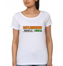 Load image into Gallery viewer, Battlegrounds Mobile India (BGMI) T-Shirt for Women-White-Ektarfa.online
