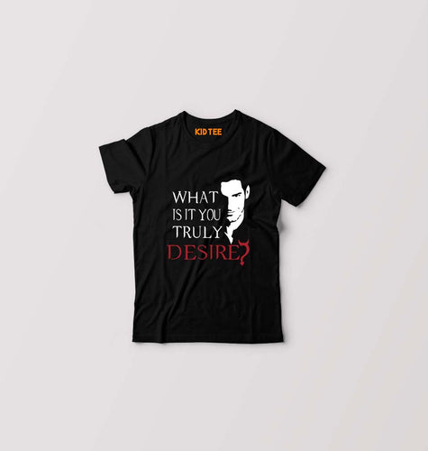 Lucifer Kids T-Shirt for Boy/Girl-Black-Ektarfa.online