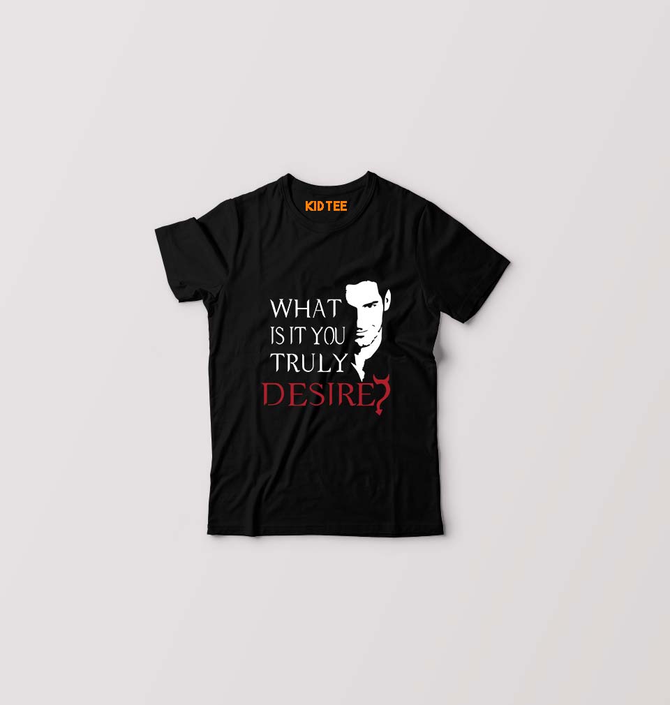 Lucifer Kids T-Shirt for Boy/Girl-Black-Ektarfa.online