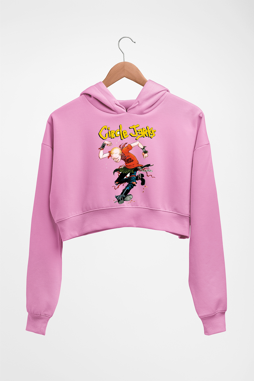 Circle Jerks Crop HOODIE FOR WOMEN-Light Baby Pink-Ektarfa.online