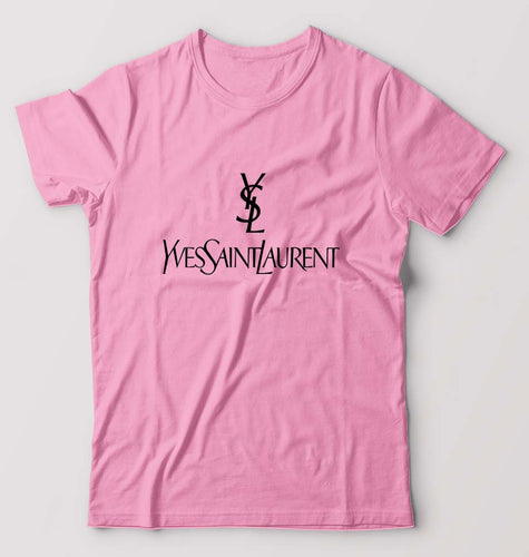 YSL T-Shirt for Men-S(38 Inches)-Light Baby Pink-Ektarfa.online