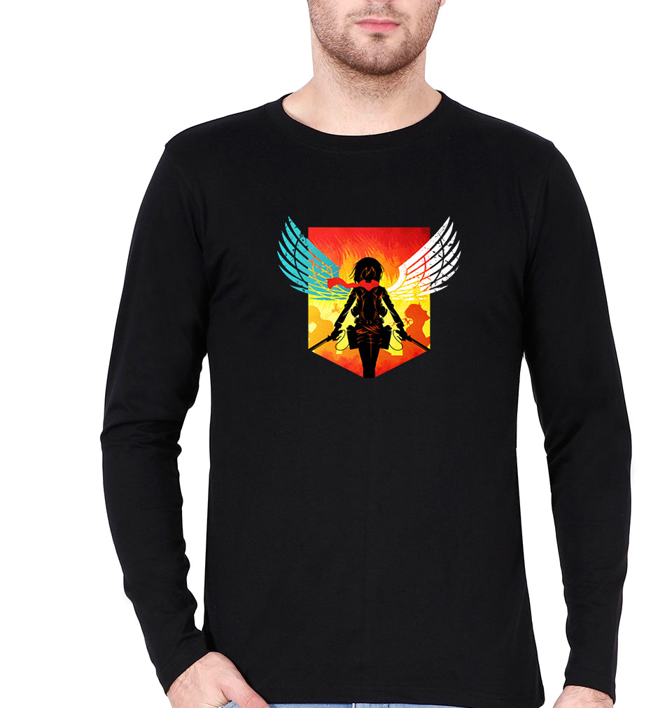 Attack on Titan Full Sleeves T-Shirt for Men-Black-Ektarfa.online