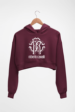 Load image into Gallery viewer, Roberto Cavalli Crop HOODIE FOR WOMEN-Maroon-Ektarfa.online

