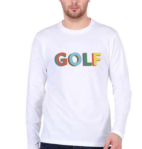 Golf Full Sleeves T-Shirt for Men-White-Ektarfa.online