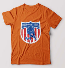 Load image into Gallery viewer, Federal Hockey League T-Shirt for Men-Orange-Ektarfa.online
