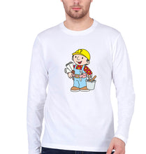 Load image into Gallery viewer, Bob the Builder Full Sleeves T-Shirt for Men-White-Ektarfa.online
