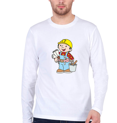 Bob the Builder Full Sleeves T-Shirt for Men-White-Ektarfa.online