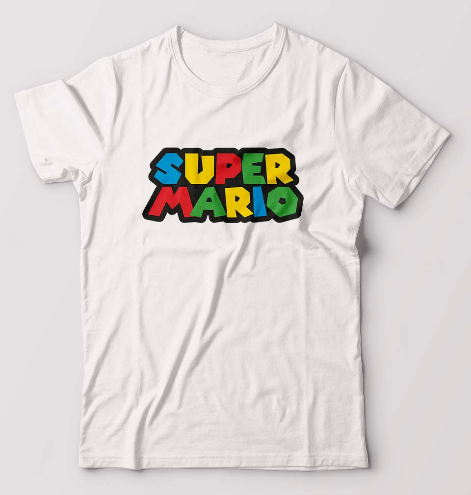 Super Mario T-Shirt for Men-S(38 Inches)-White-Ektarfa.online